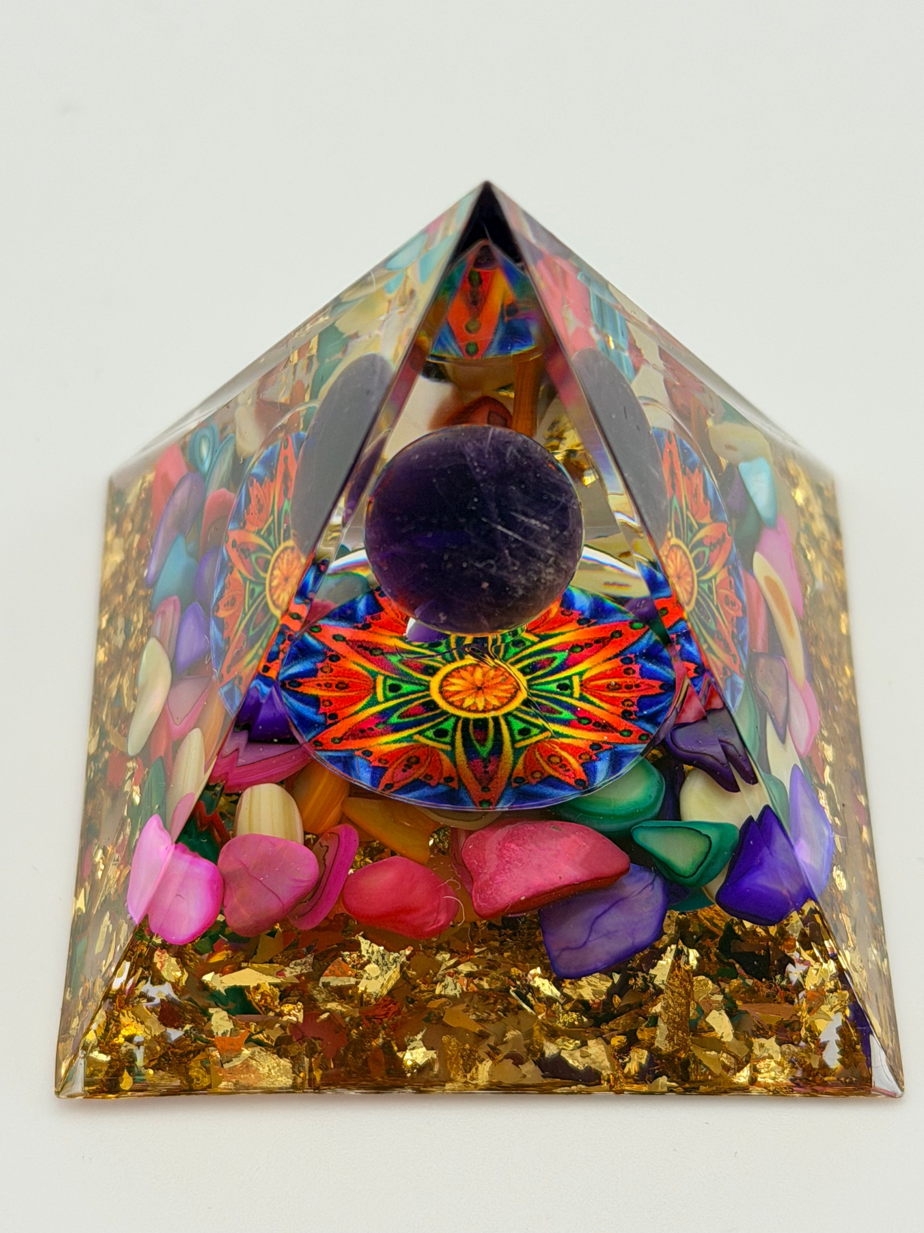 Rainbow Orgone Pyramid