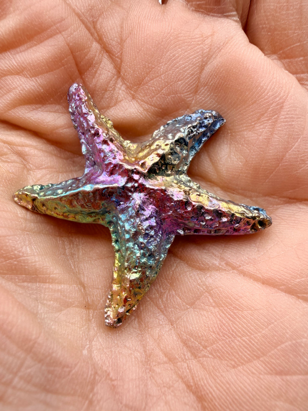 Bismuth Starfish Rainbow Metallic Decorative Crystal 26g