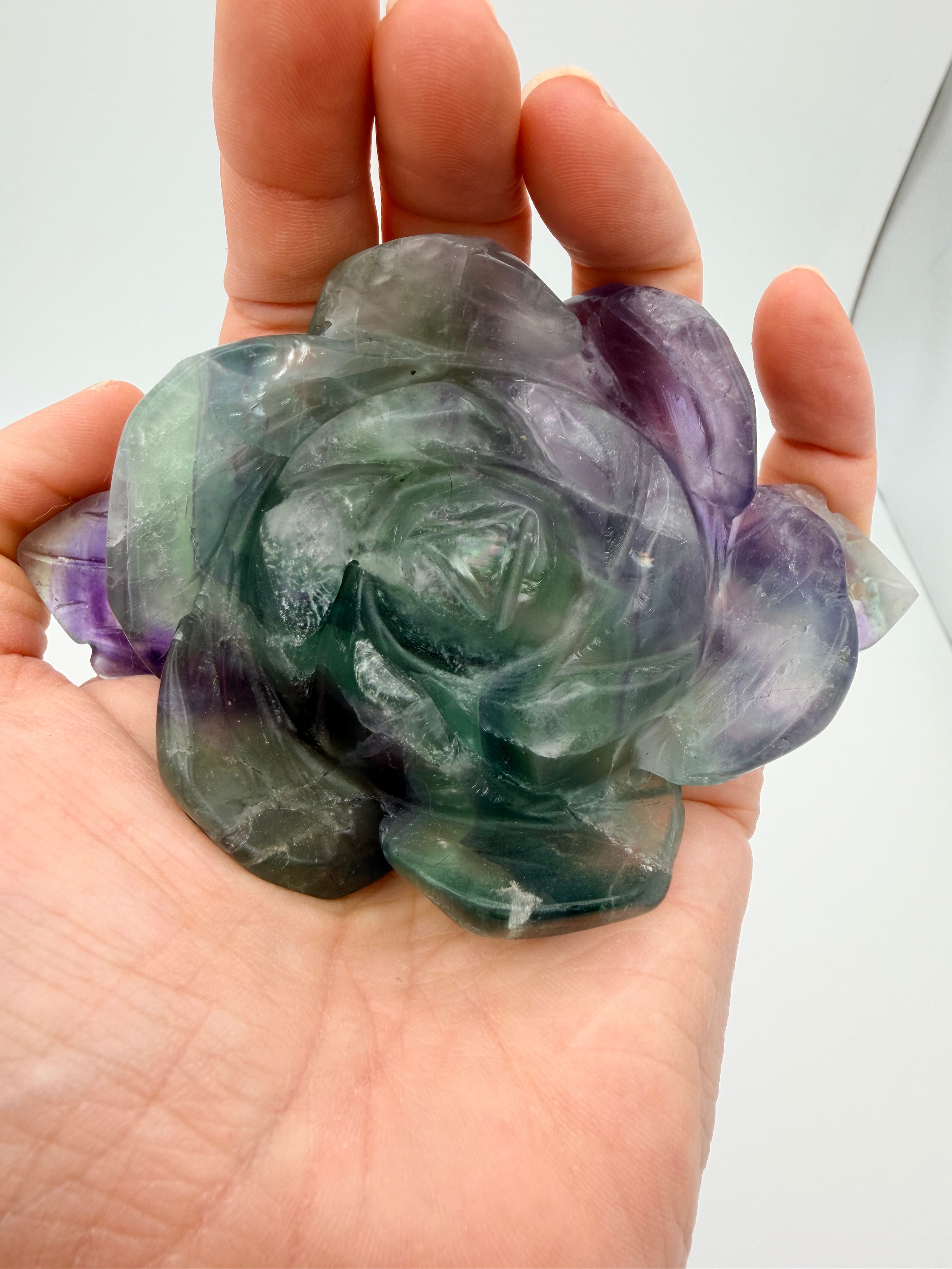 Rainbow Fluorite Rose