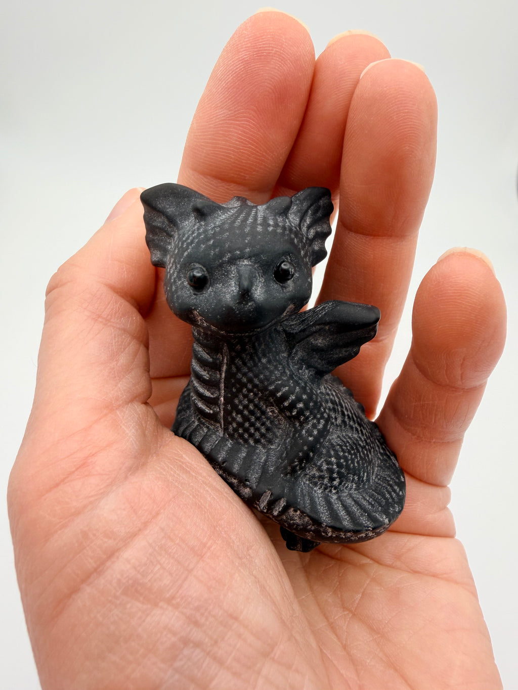 Black Obsidian Baby Dragon Carving – Protection Crystal