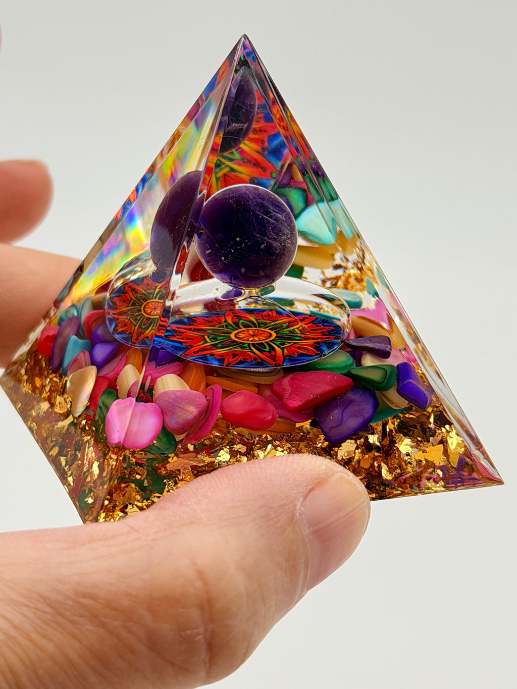 Rainbow Orgone Pyramid