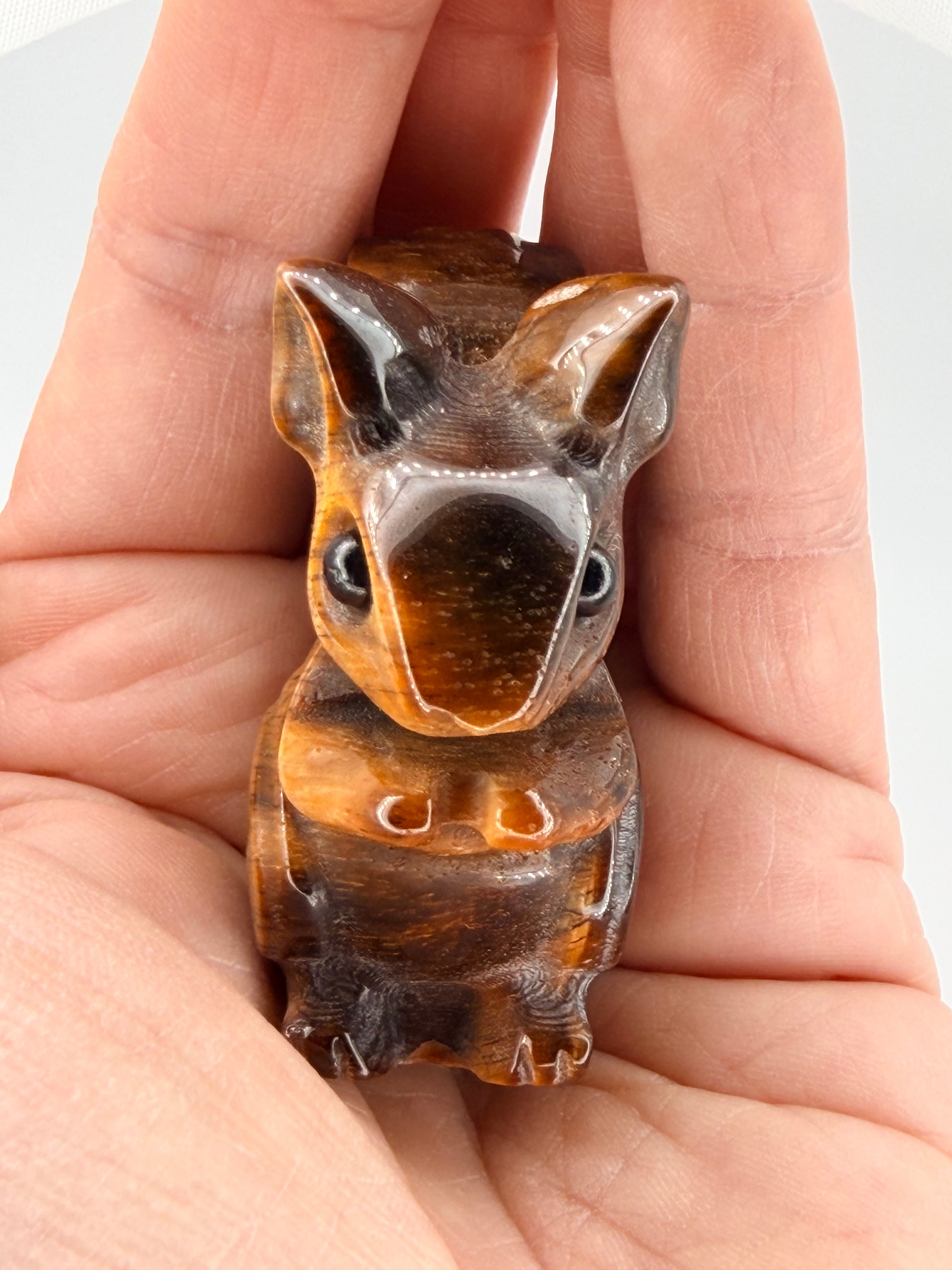 Tiger’s Eye Squirrel Carving