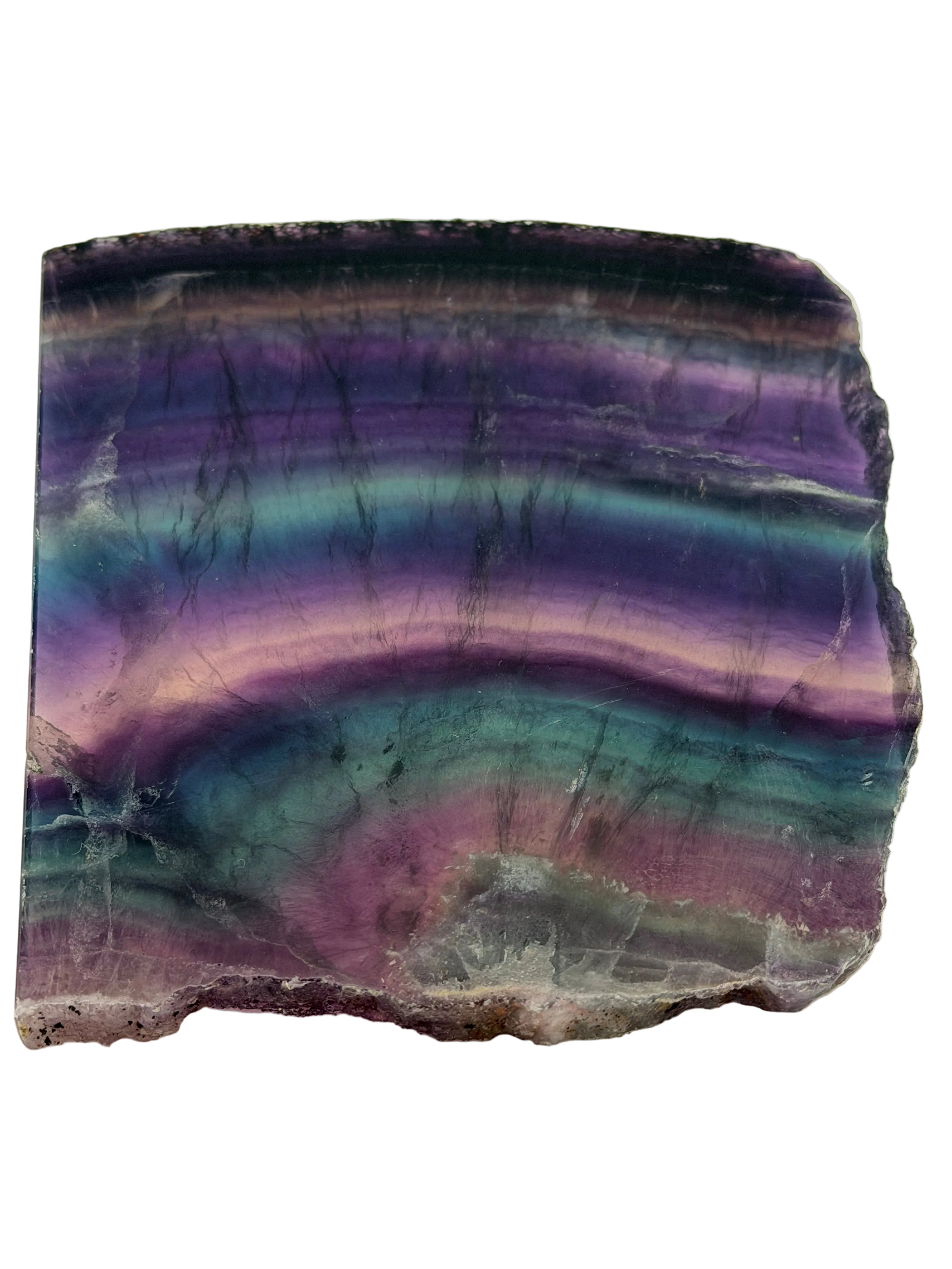 Rainbow Fluorite Slice 431g | Polished Fluorite Crystal UK