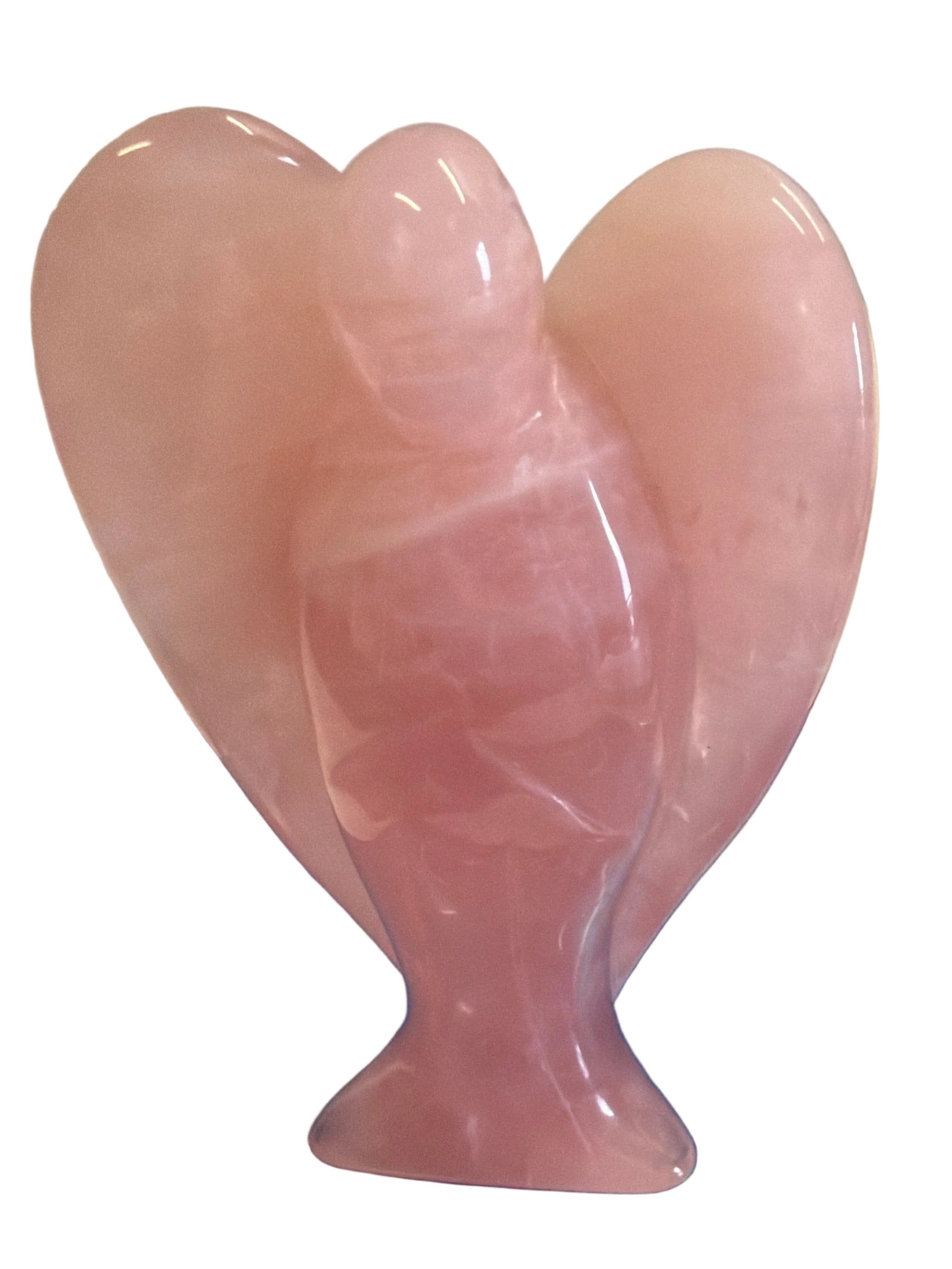 Large Rose Quartz Angel Carving – 213g Pink Crystal Angel | Healing Crystal Gift UK