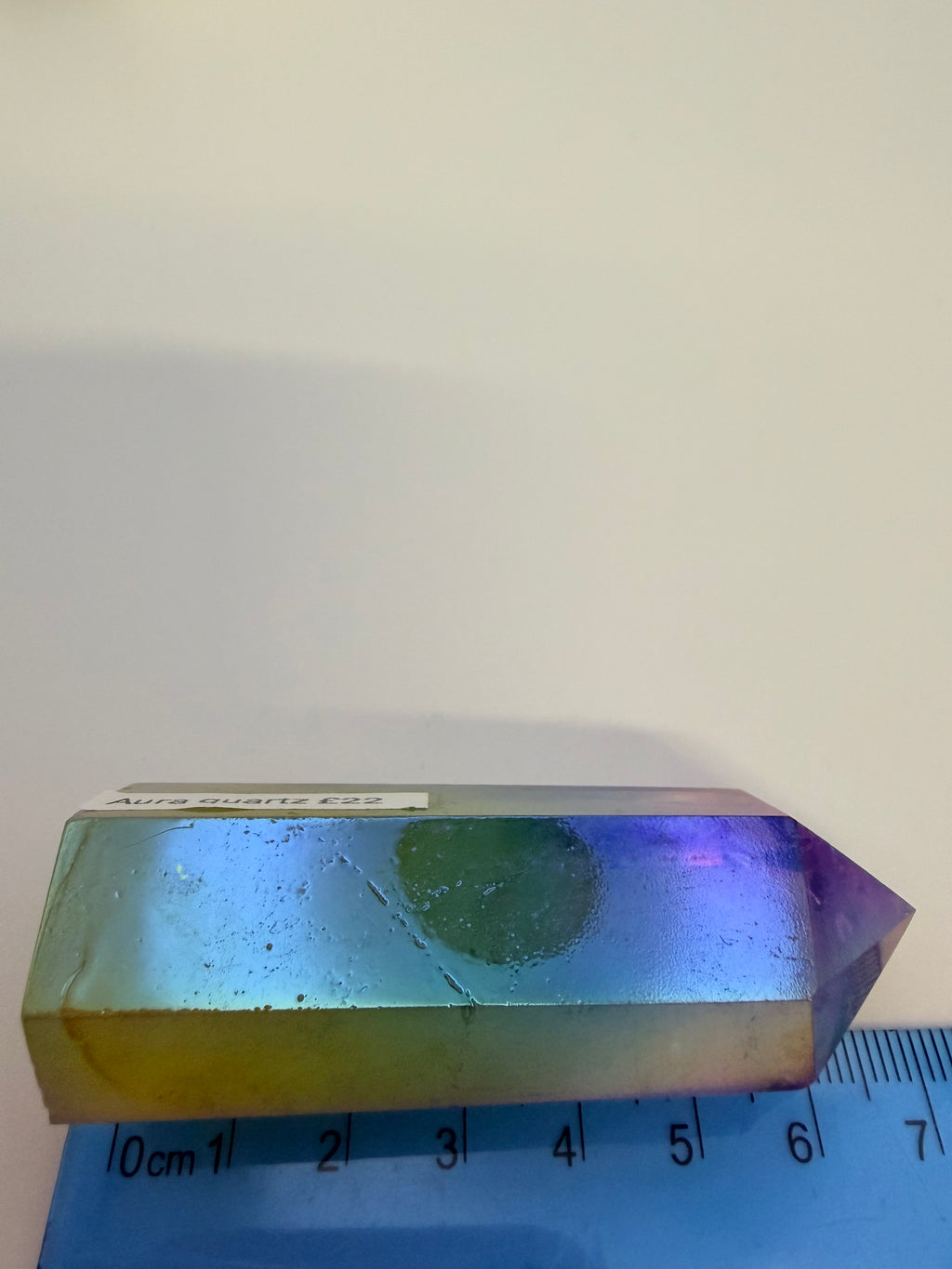 Rainbow Aura Quartz Tower – 73g Polished Crystal Point