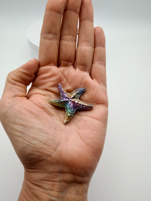 Bismuth Starfish Rainbow Metallic Decorative Crystal 26g