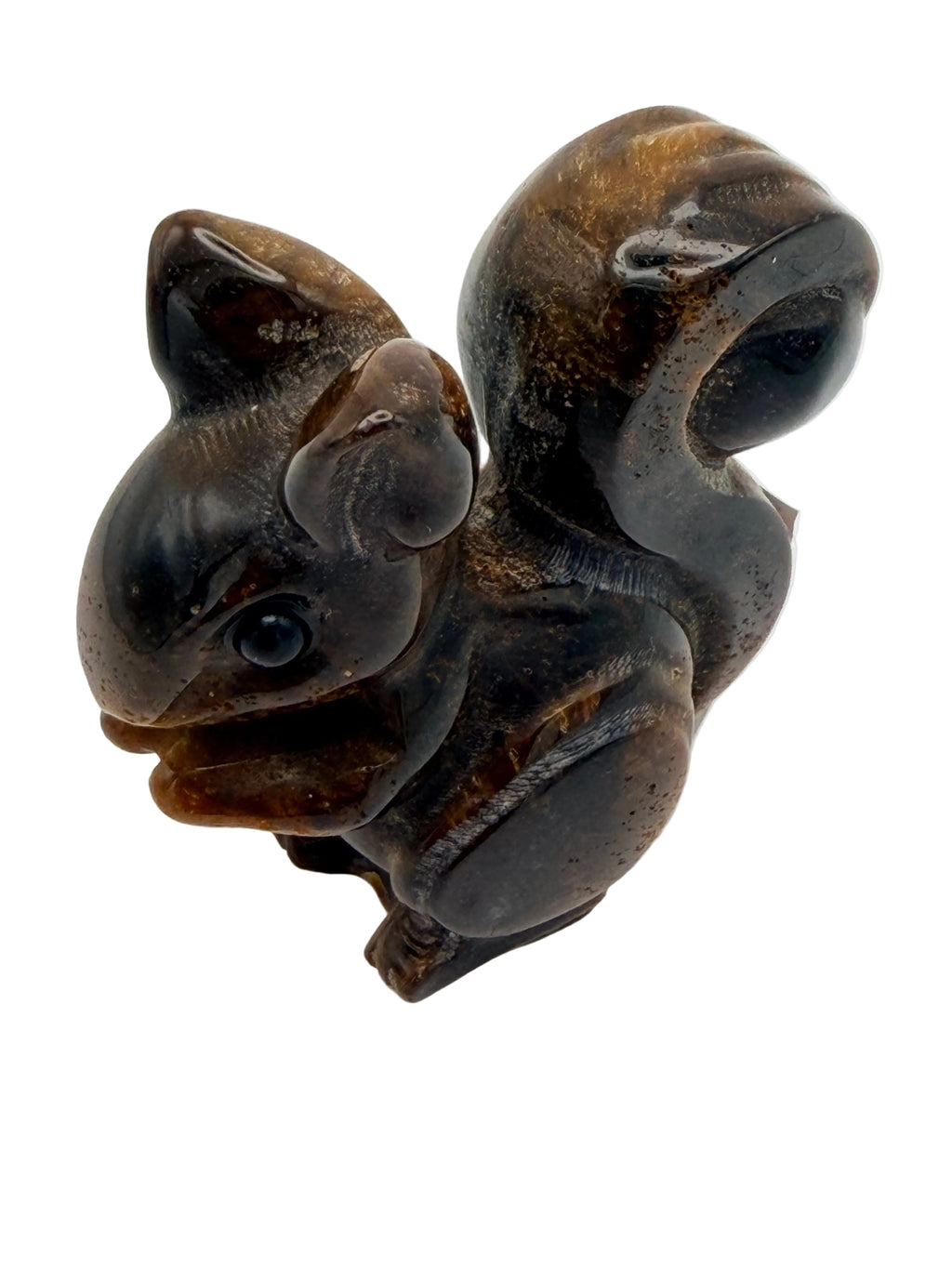 Tiger’s Eye Squirrel Carving