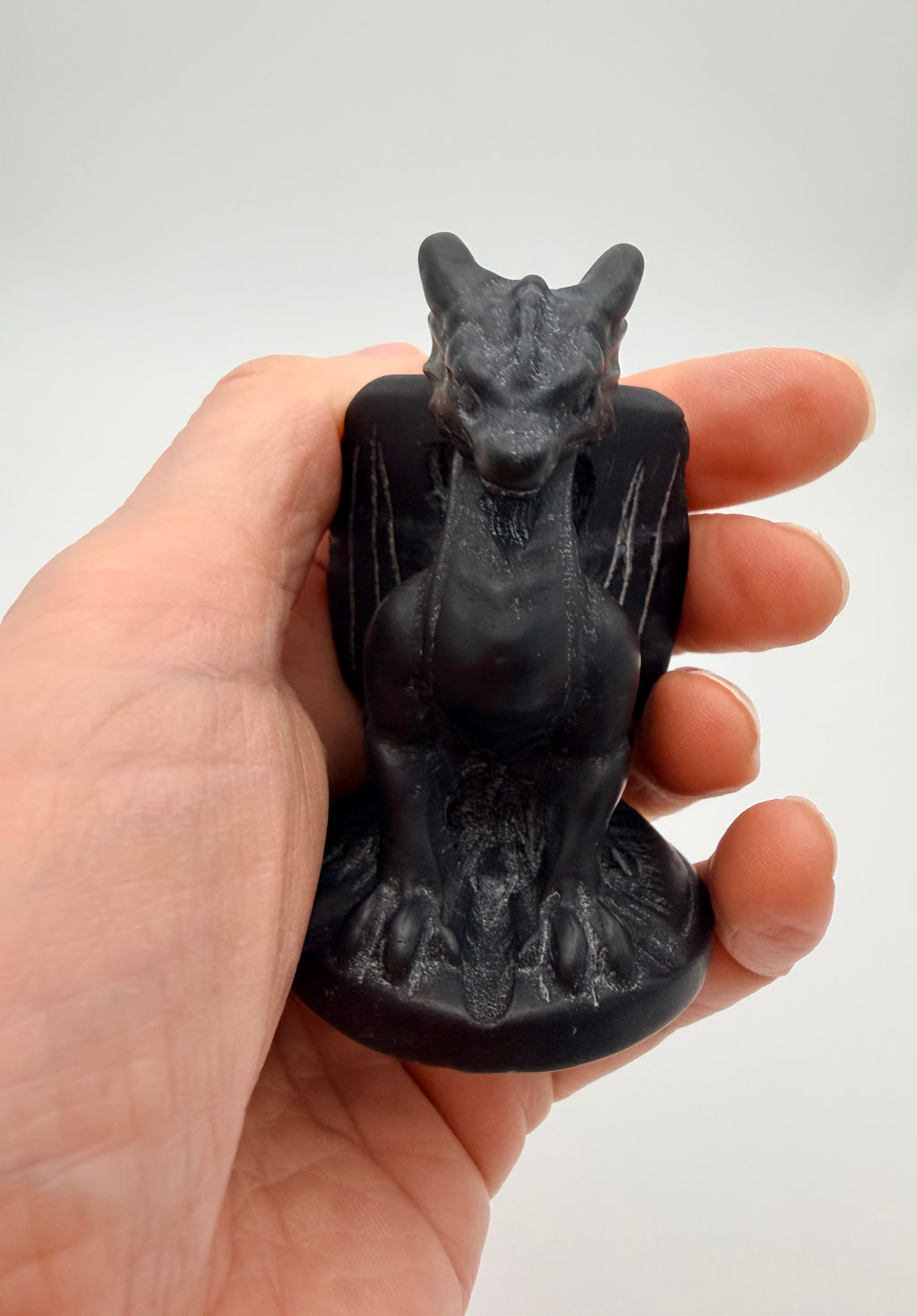 Black Obsidian Dragon Carving – Protective Crystal Dragon Figure