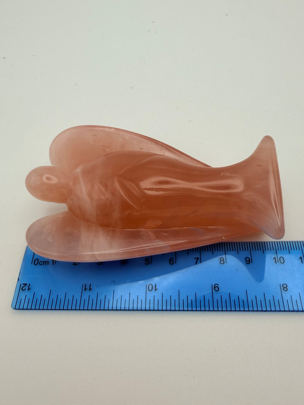 Large Rose Quartz Angel Carving – 213g Pink Crystal Angel | Healing Crystal Gift UK