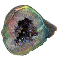 Aura Amethyst Geode – Iridescent Druzy Crystal Cluster (976g) | Watford & St Albans
