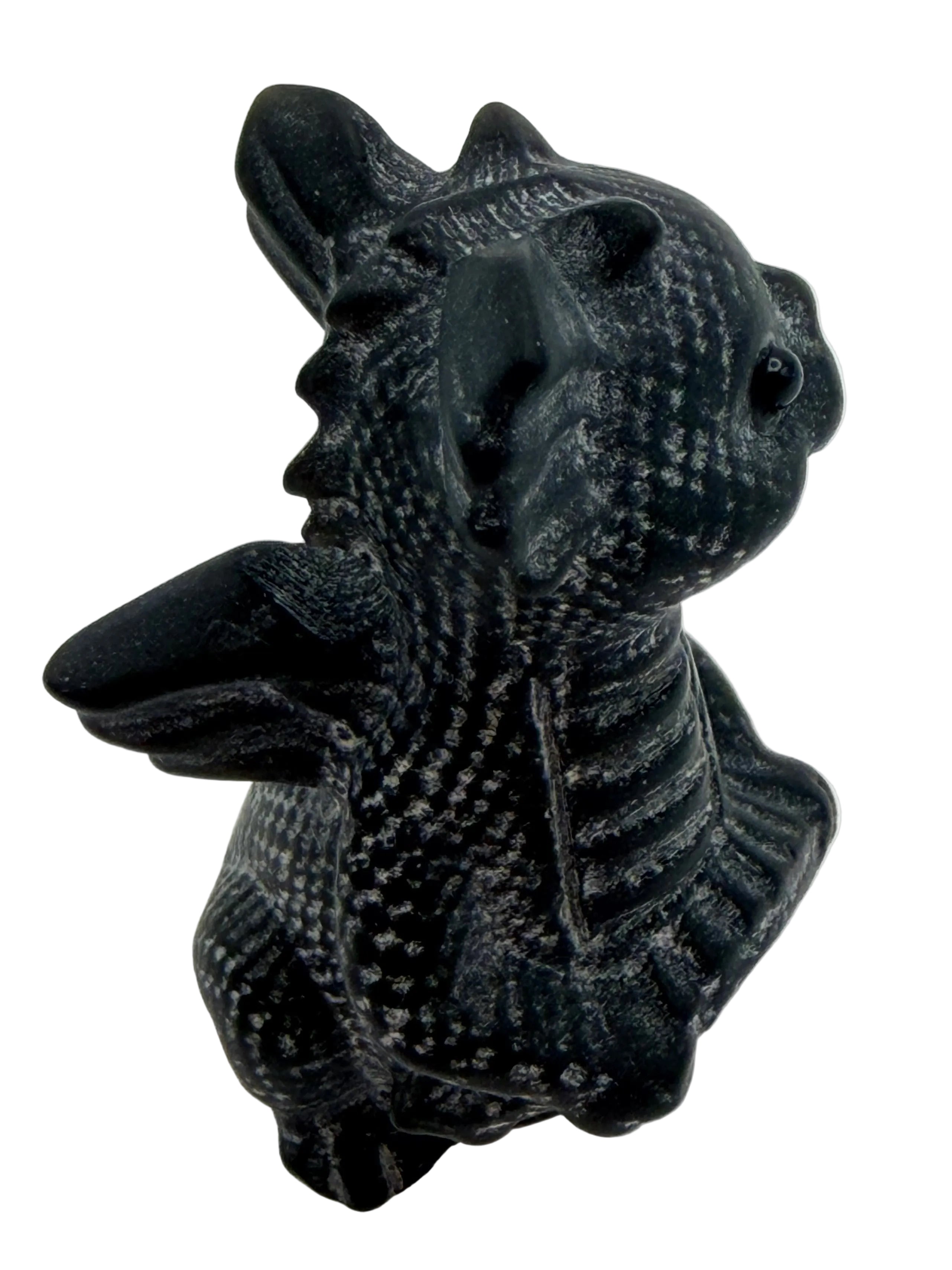 Black Obsidian Baby Dragon Carving – Protection Crystal