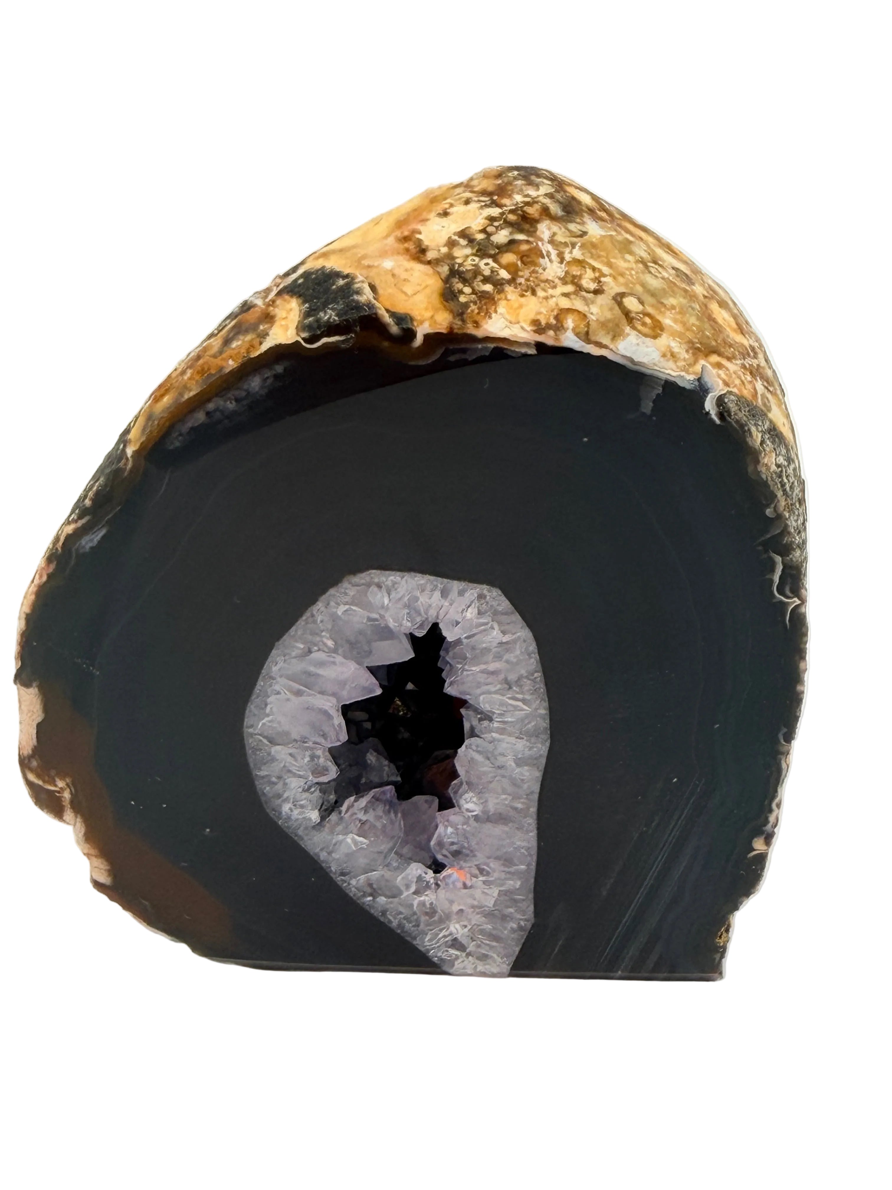 Druzy Agate Geode Freeform – Polished Crystal with Natural Druzy Centre