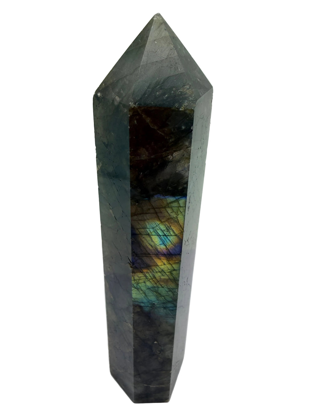 Labradorite Tower 166g – Polished Flash Crystal Point | Blue & Gold Fire | Watford UK