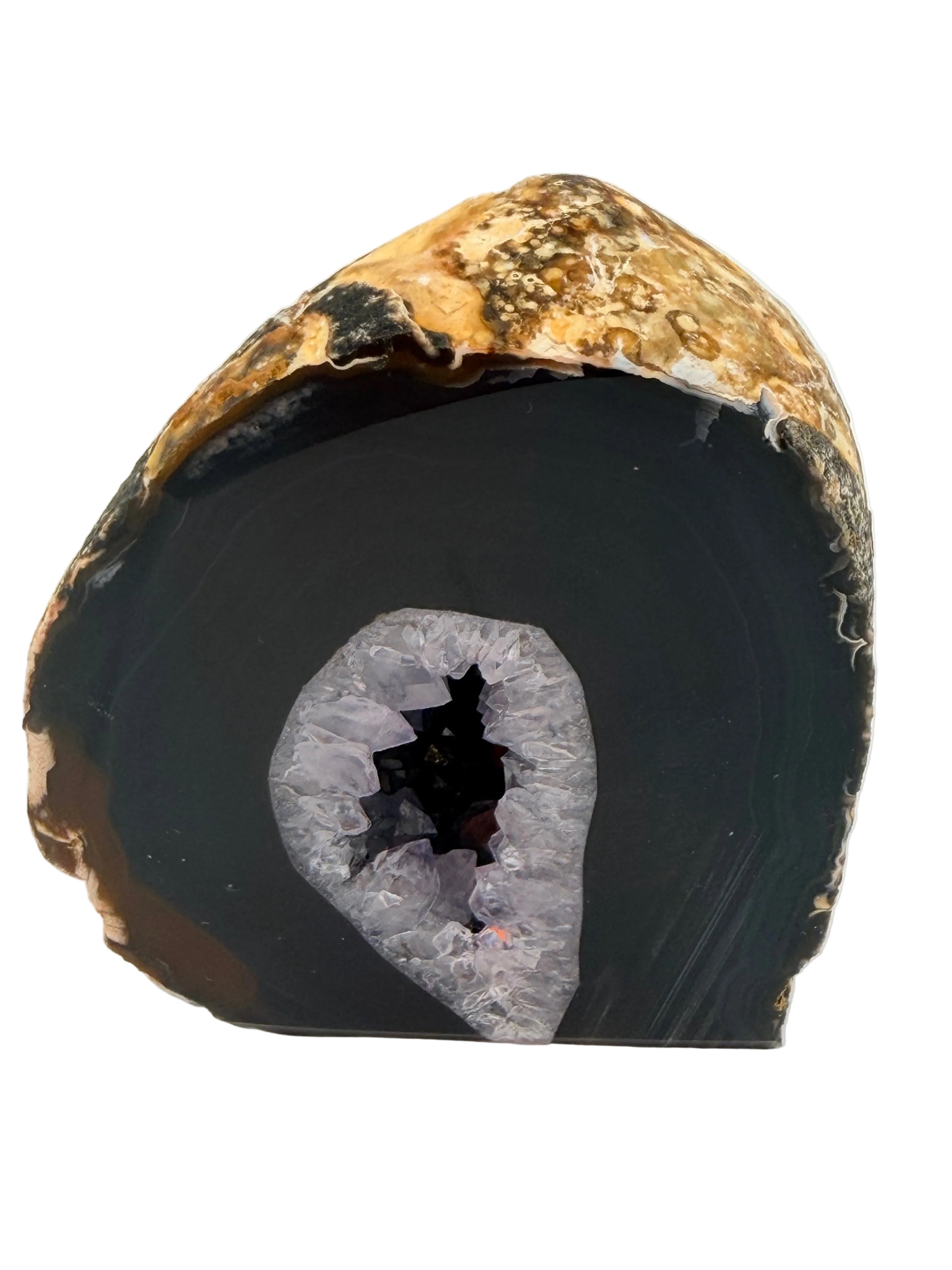 Druzy Agate Geode Freeform – Polished Crystal with Natural Druzy Centre