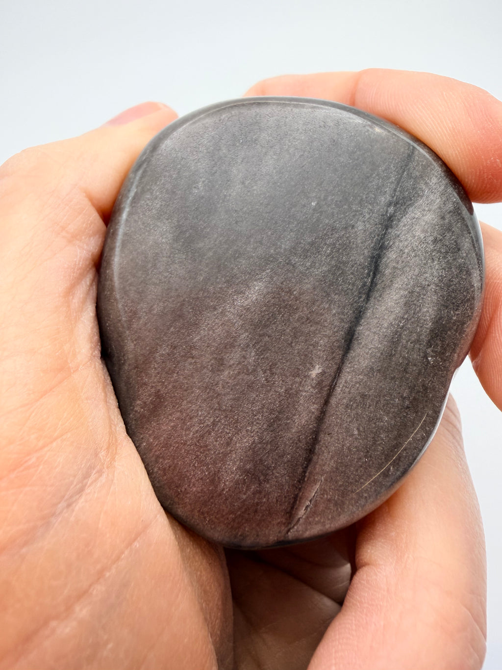 Silver Sheen Obsidian Sleeping Cat Carving – Crystal Cat – 101g