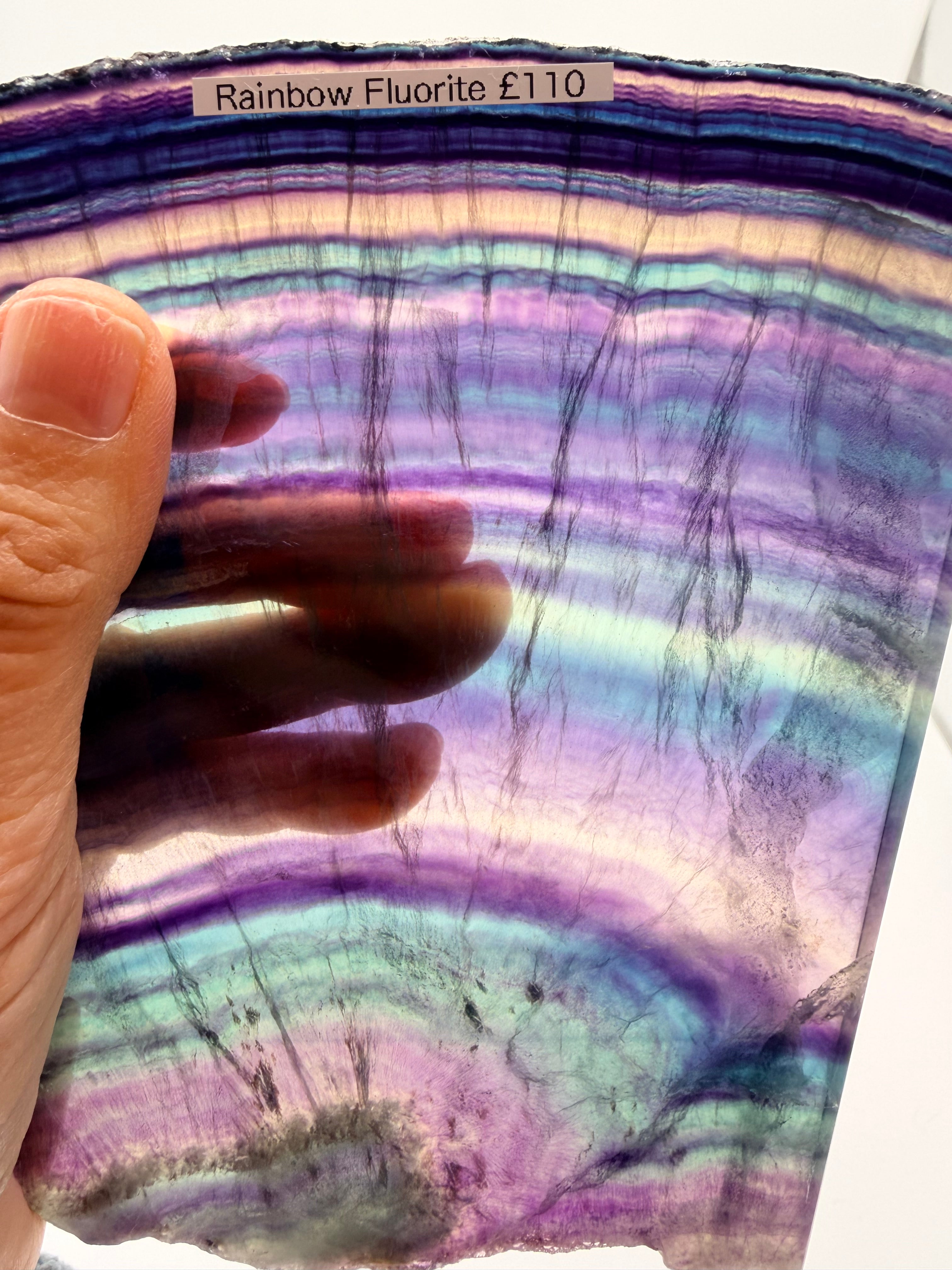 Rainbow Fluorite Slice 431g | Polished Fluorite Crystal UK