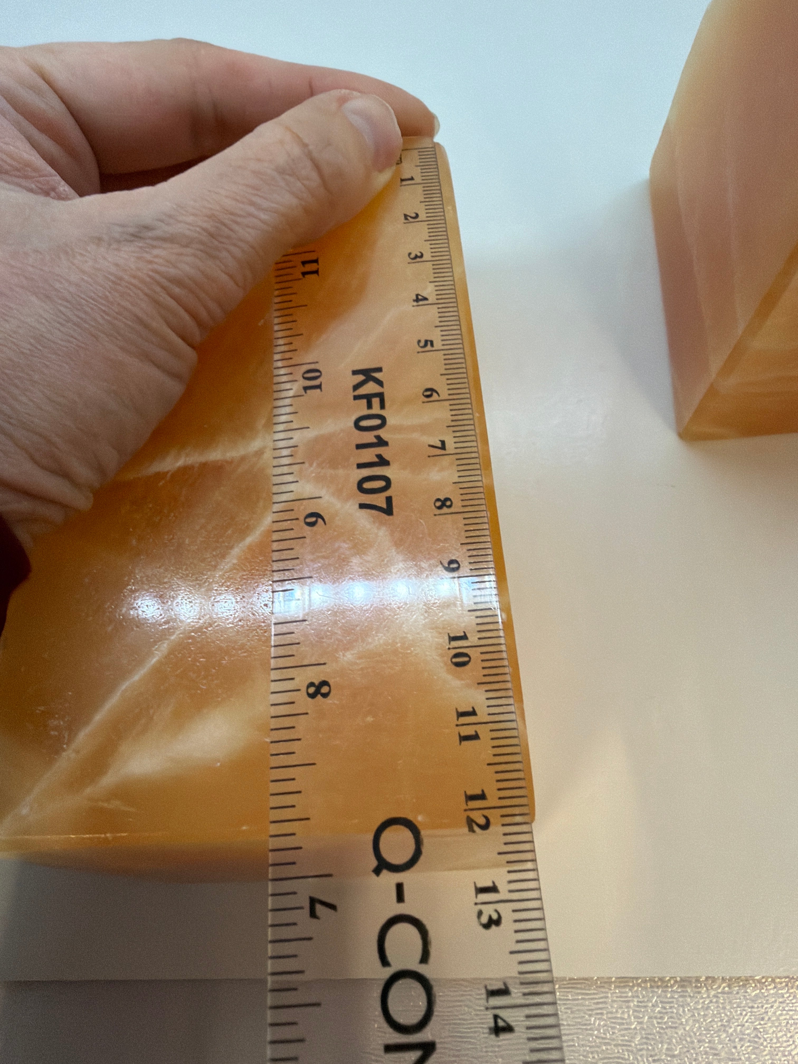 Orange Calcite Bookends – Natural Polished Crystal Pair