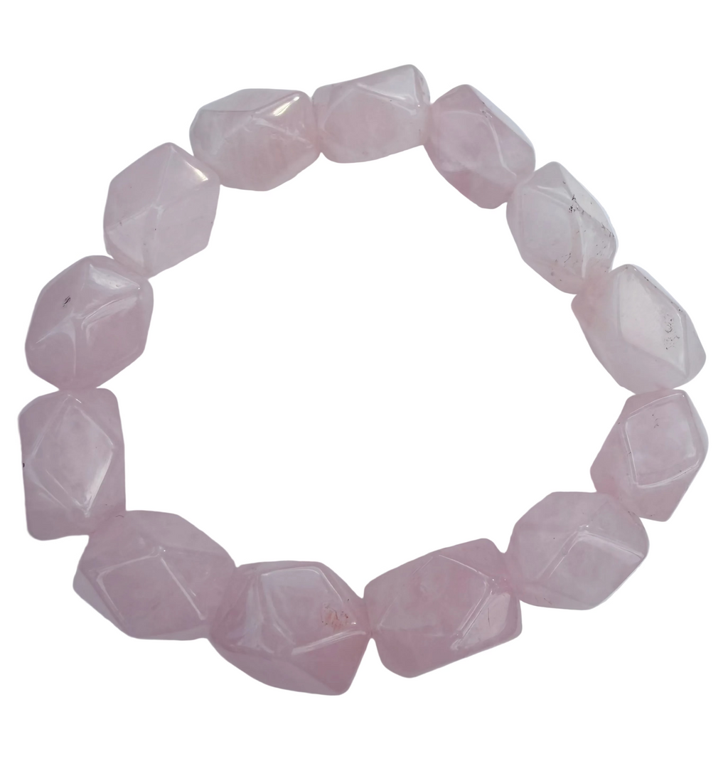 Rose Quartz jumbo faceted bracelet 10 x 14mm