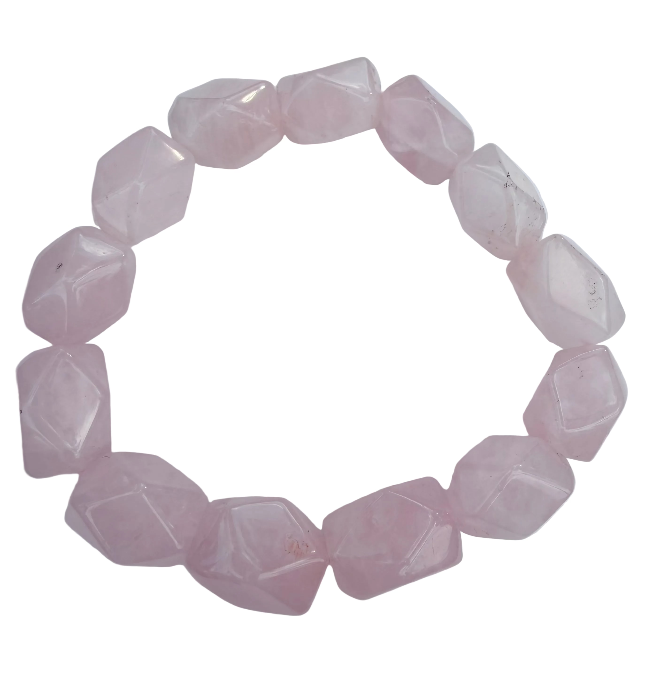 Rose Quartz jumbo faceted bracelet 10 x 14mm