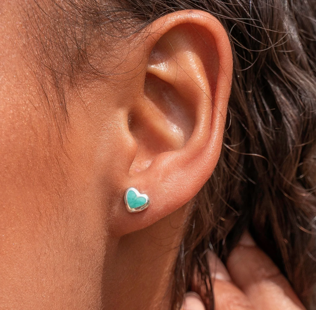 Turquoise Love Stone Studs