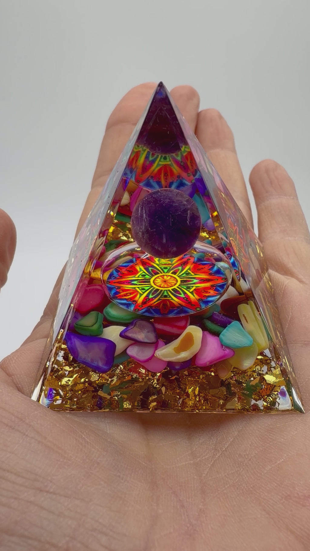 Rainbow Orgone Pyramid