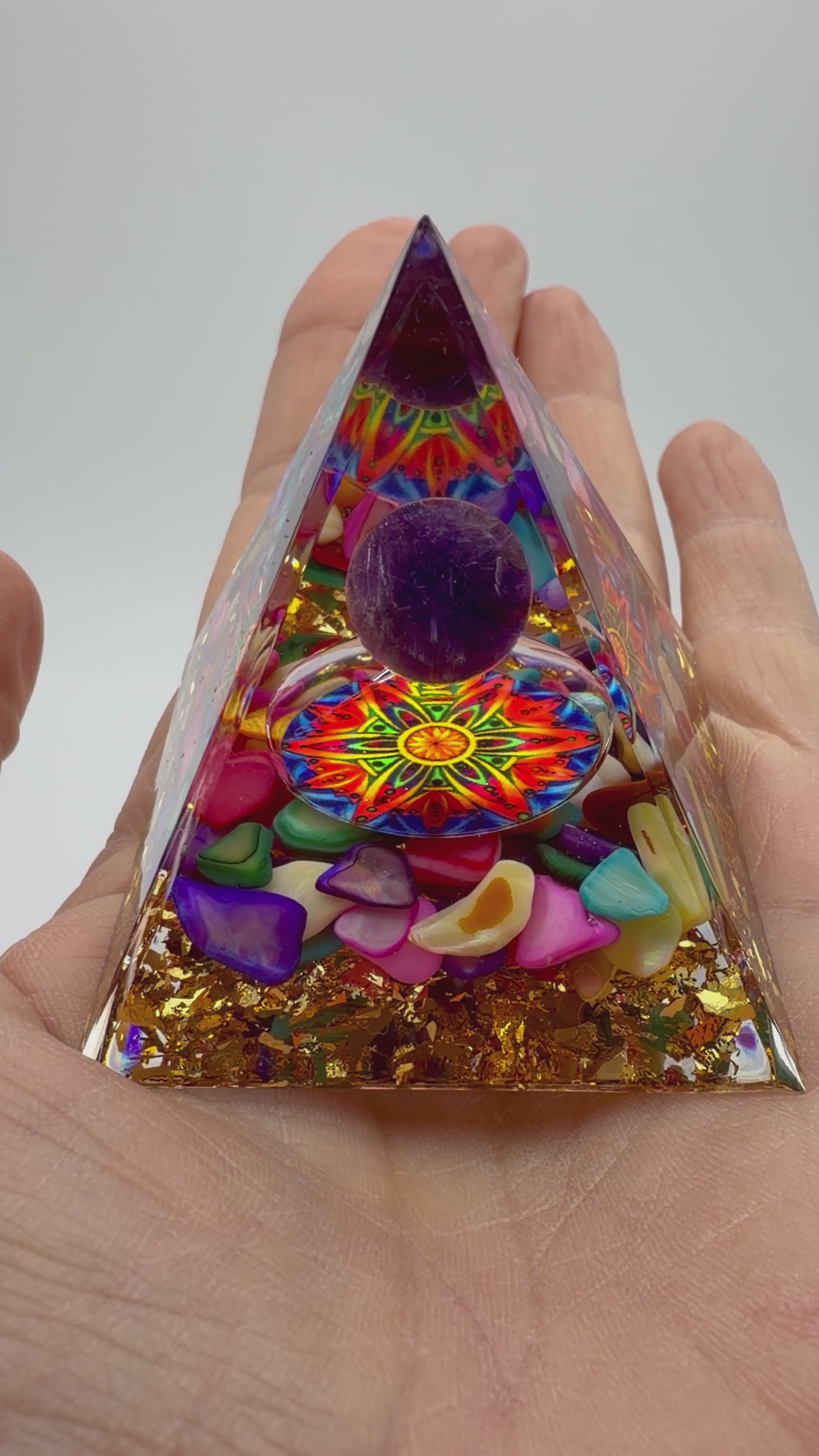 Rainbow Orgone Pyramid