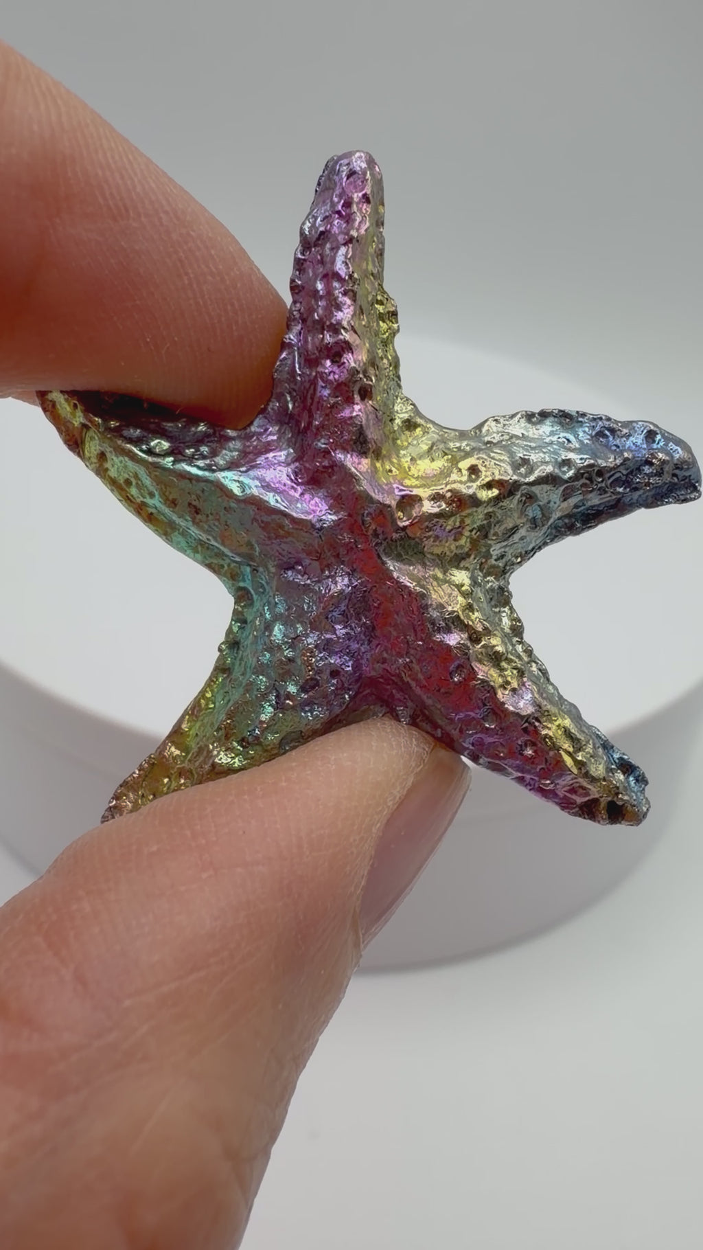 Bismuth Starfish Rainbow Metallic Decorative Crystal 26g