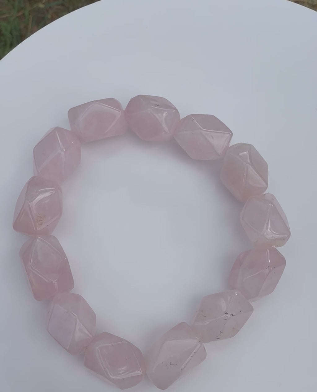 Rose Quartz jumbo faceted bracelet 10 x 14mm