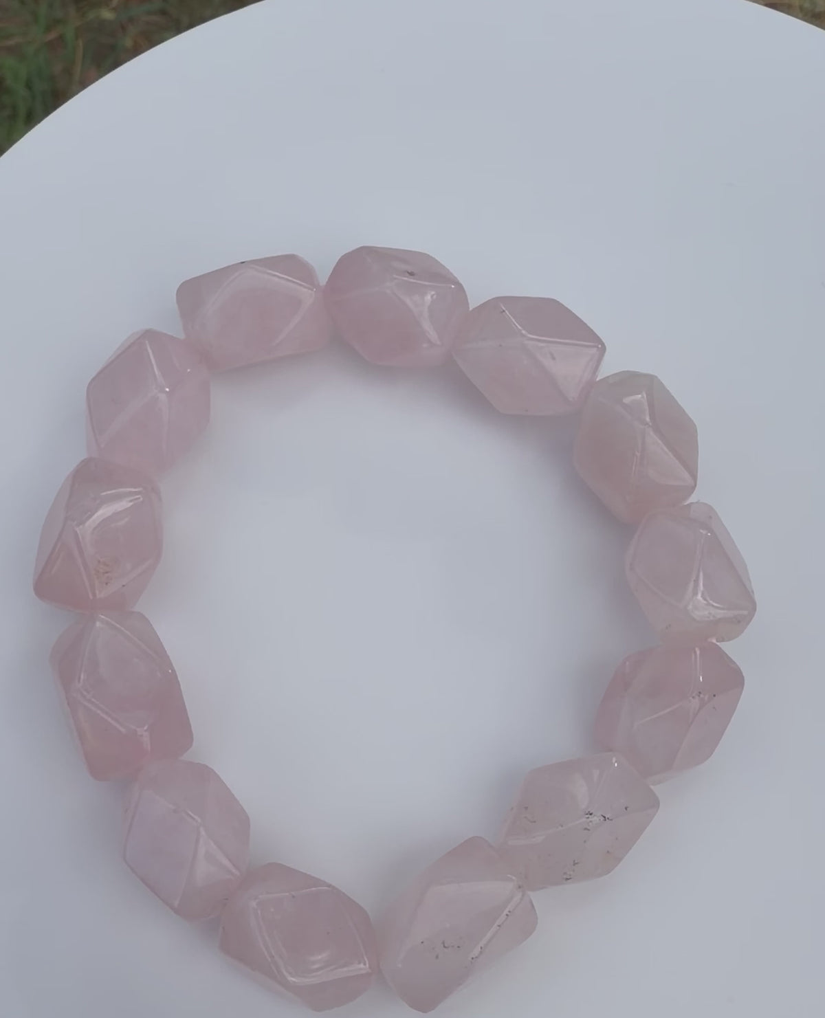Rose Quartz jumbo faceted bracelet 10 x 14mm