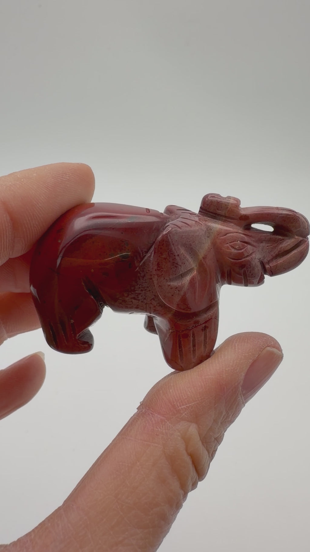Red Jasper Elephant Carving – Hand-Carved Crystal Elephant | Den of Gems