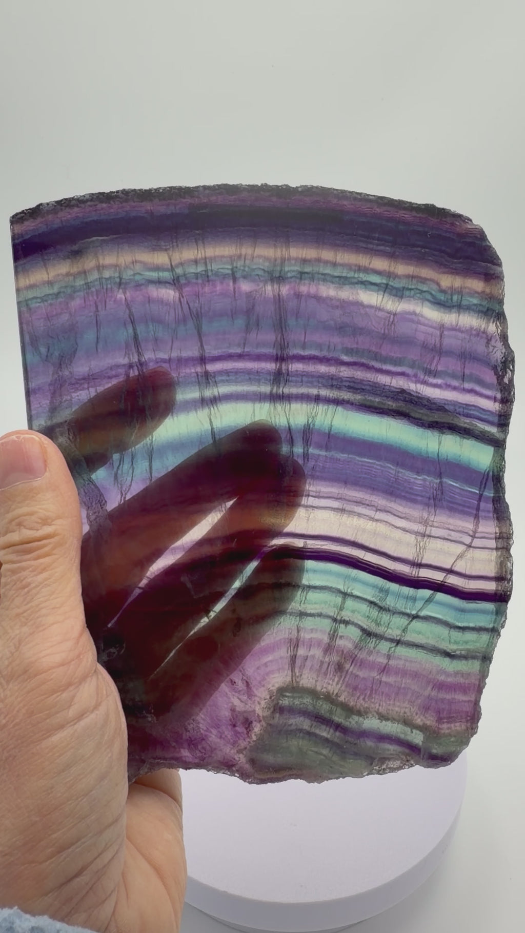 Rainbow Fluorite Slice 431g | Polished Fluorite Crystal UK