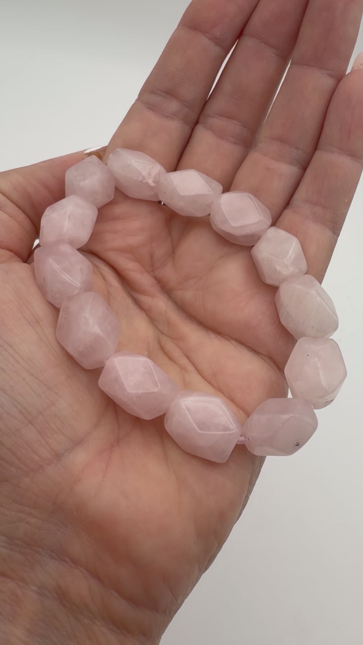 Rose Quartz jumbo faceted bracelet 10 x 14mm